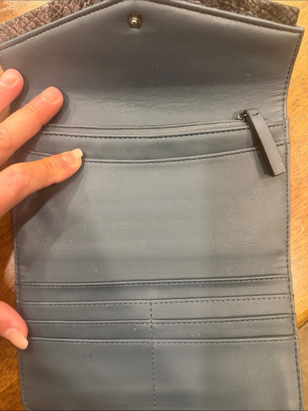 Victoria's Secret Metallic Silver Textured Wallet